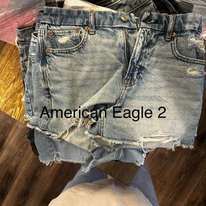 American Eagle Outfitters Distressed Light Blue Denim Cutoff Shorts